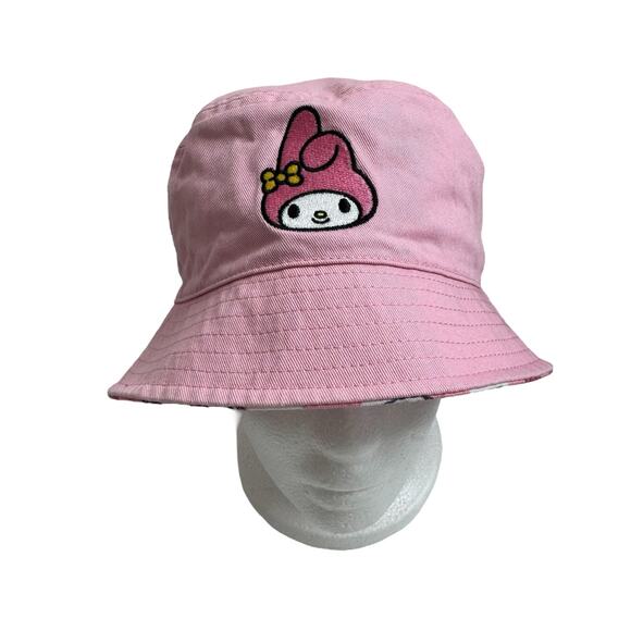 Sanrio Accessories - SANRIO My Melody Pink Reversible Bucket Hat Embroidered One Size Adult Cotton